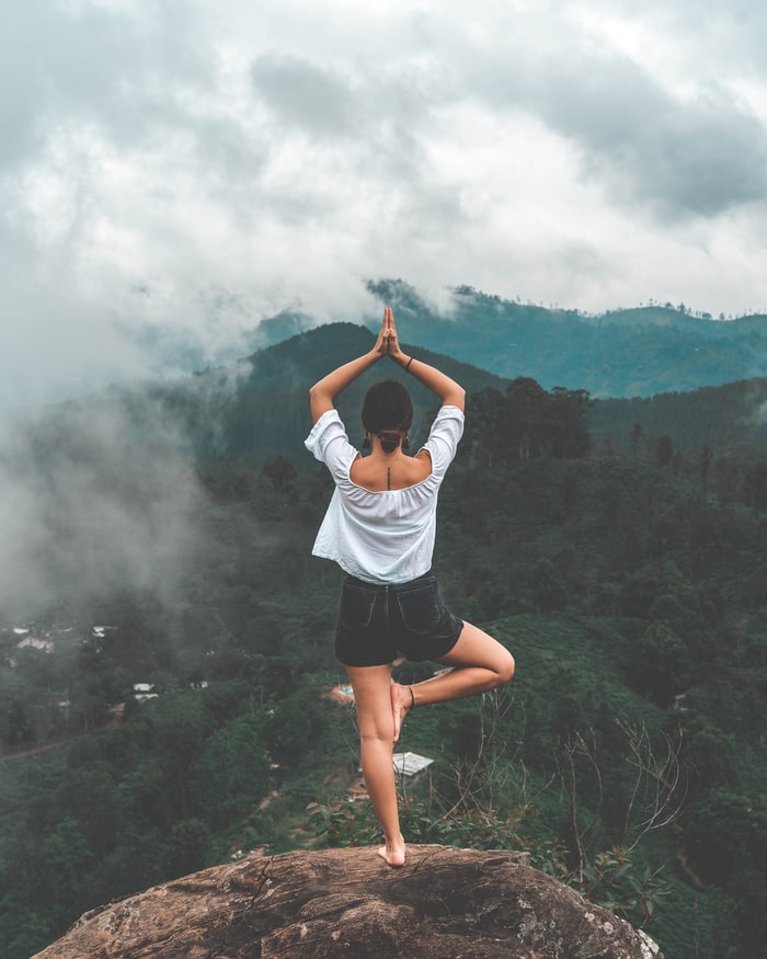 Yoga Pose on Mountain