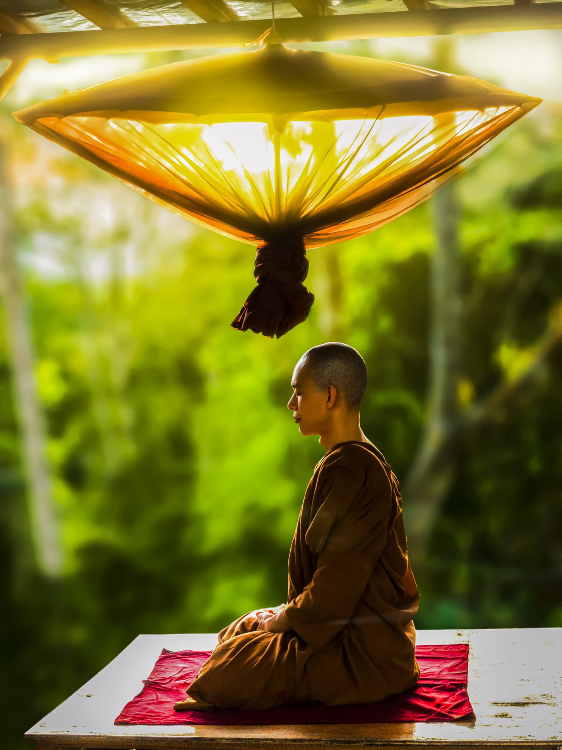 Monk meditating