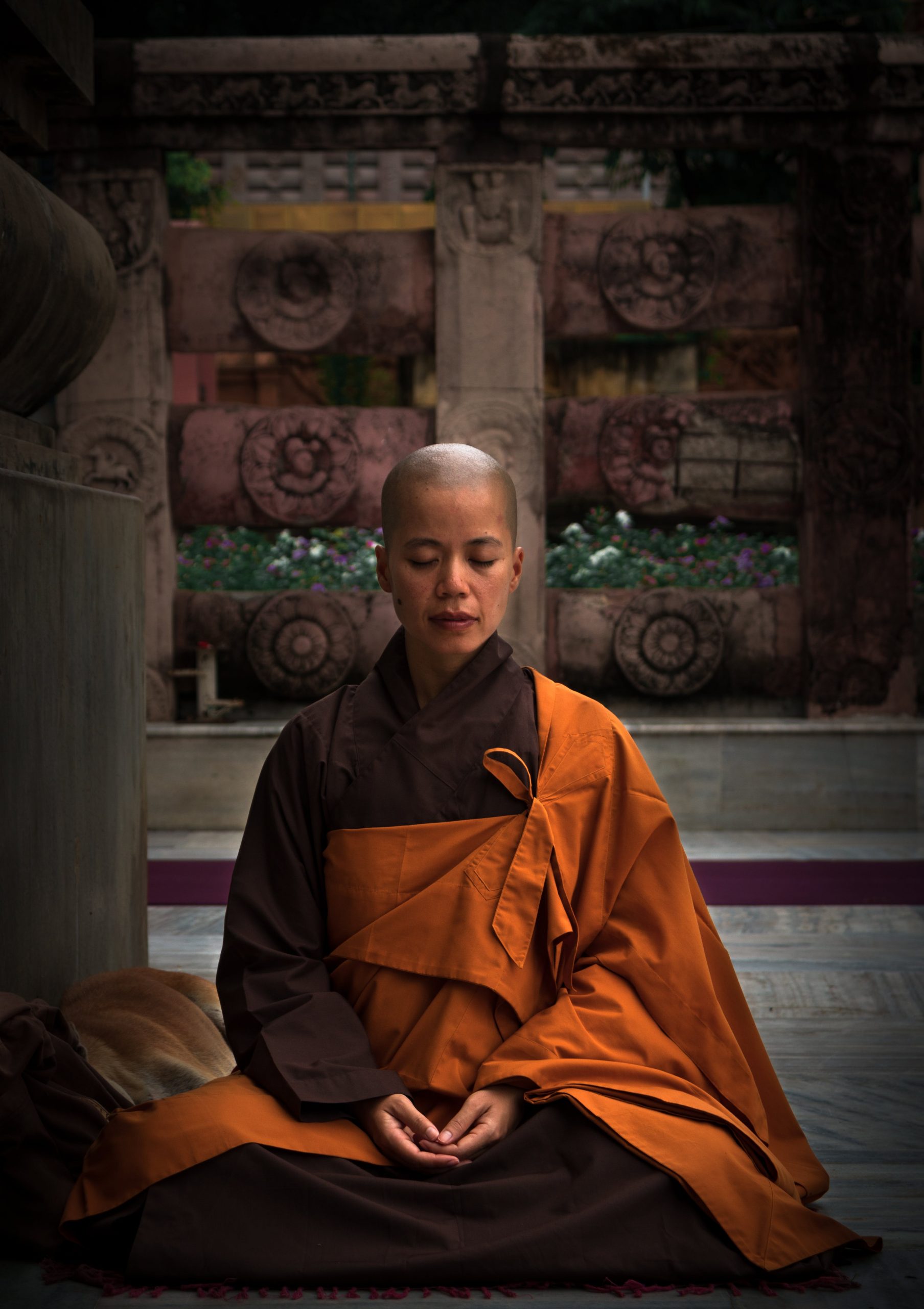 Monk meditating